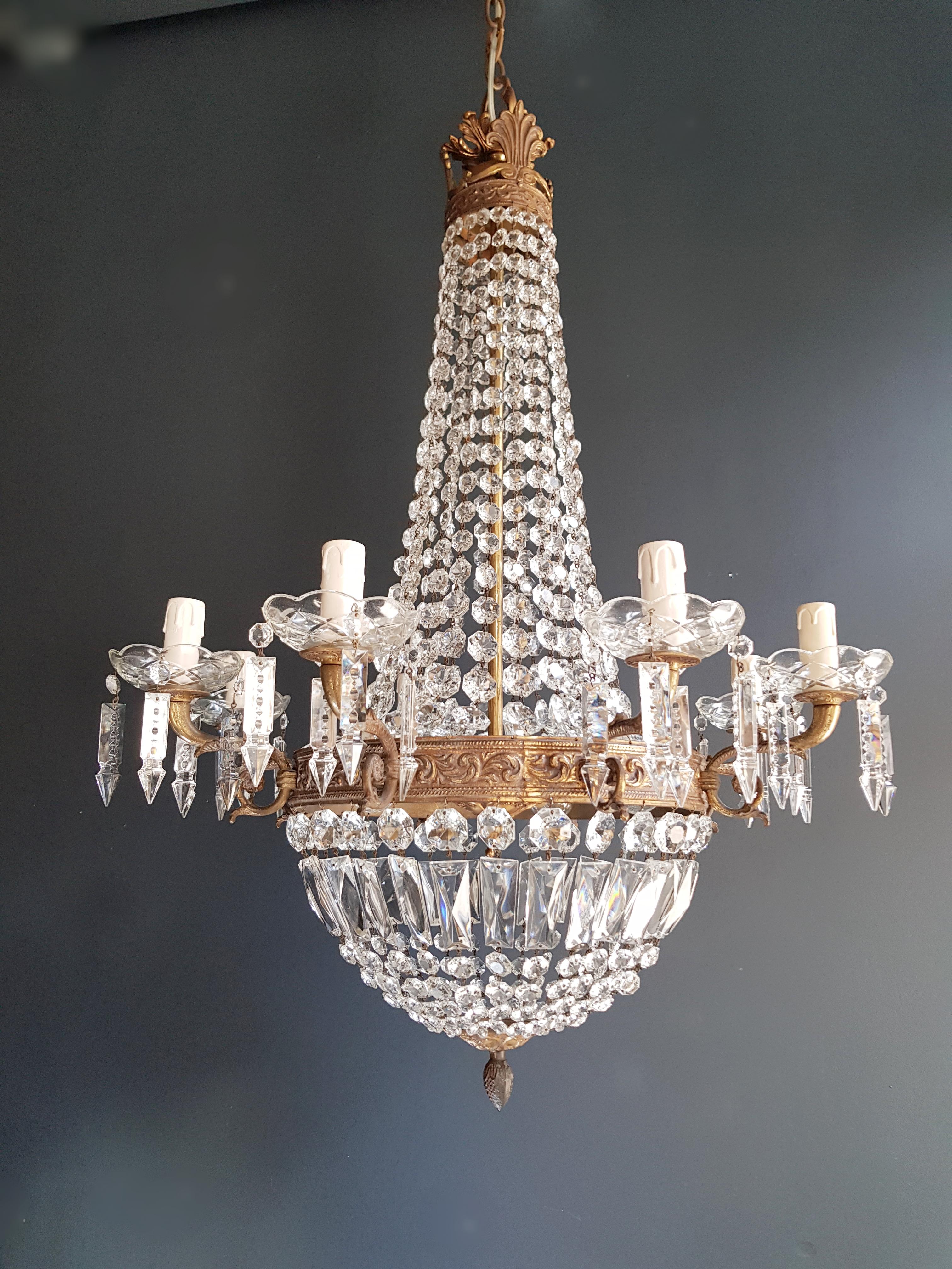 18th Century and Earlier Montgolfiè Empire Sac a Pearl Chandelier Crystal Lustre Ceiling Lamp Antique WoW