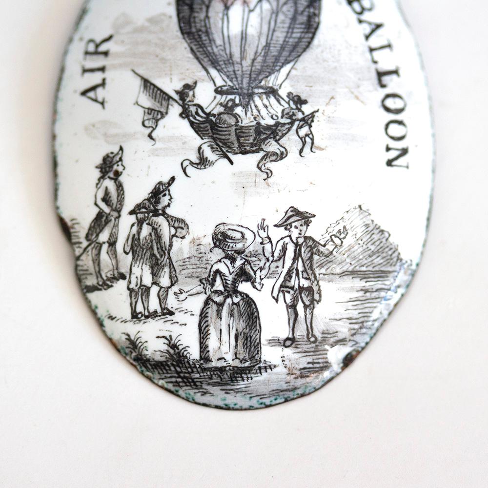 British Montgolfier Brothers Battersea Enamel Miniature  18th Century