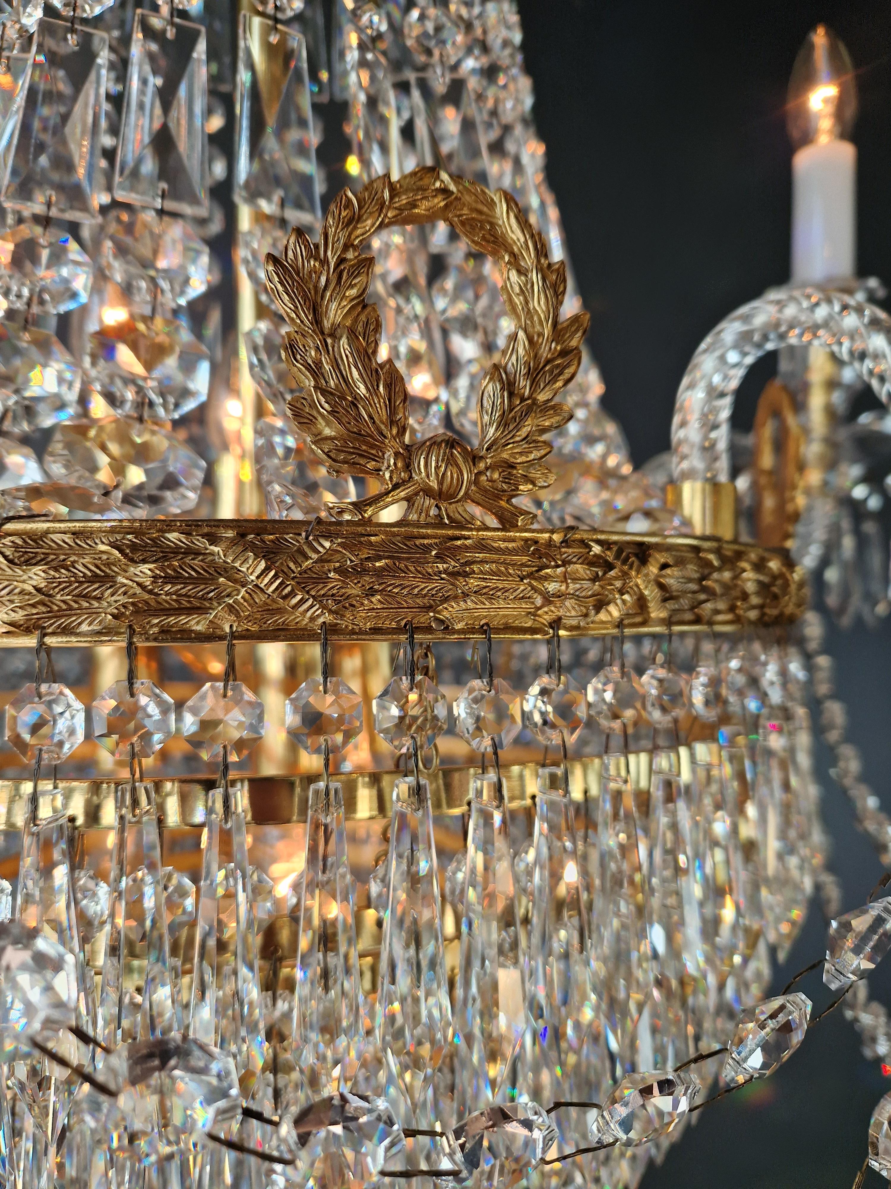 Montgolfièr Empire Kronleuchter Kristall Klassisch traditionell Messing Glas NEU im Angebot 4