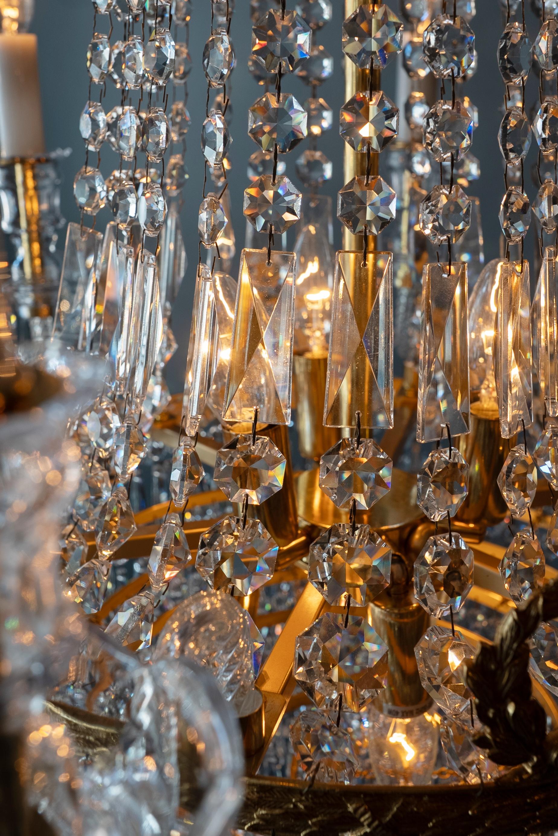 Montgolfièr Empire Chandelier Crystal Classic traditional  Brass Glass NEW For Sale 3