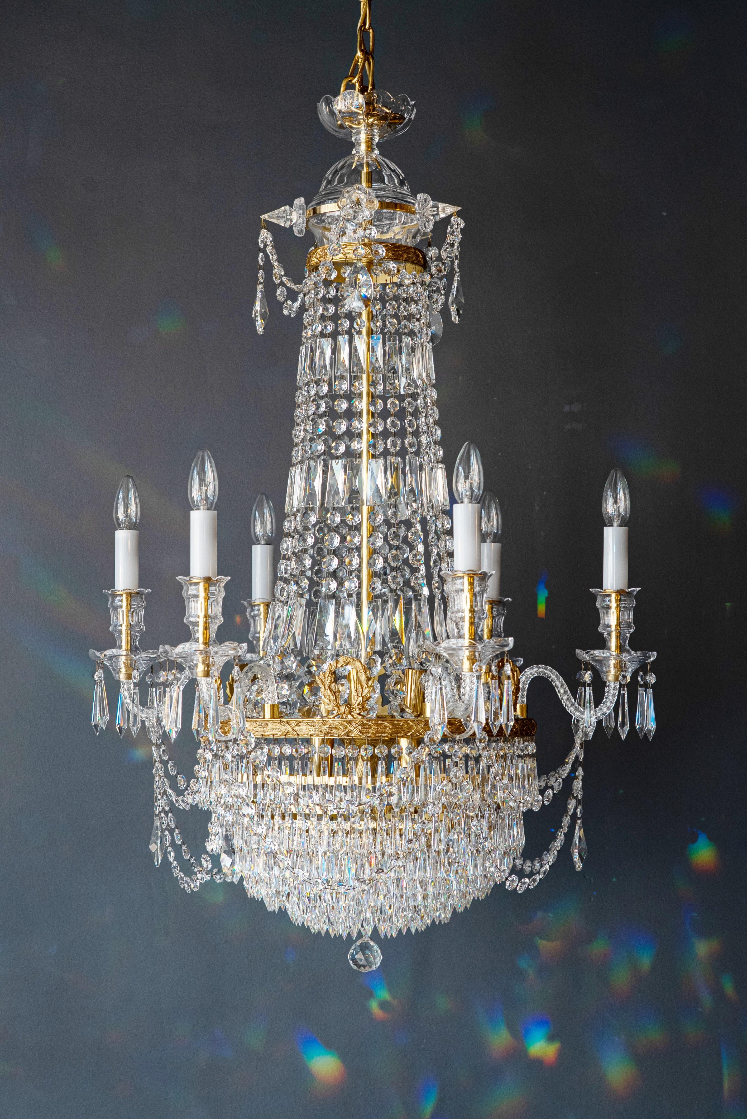 Montgolfièr Empire Chandelier Crystal Classic traditional  Brass Glass NEW For Sale 5