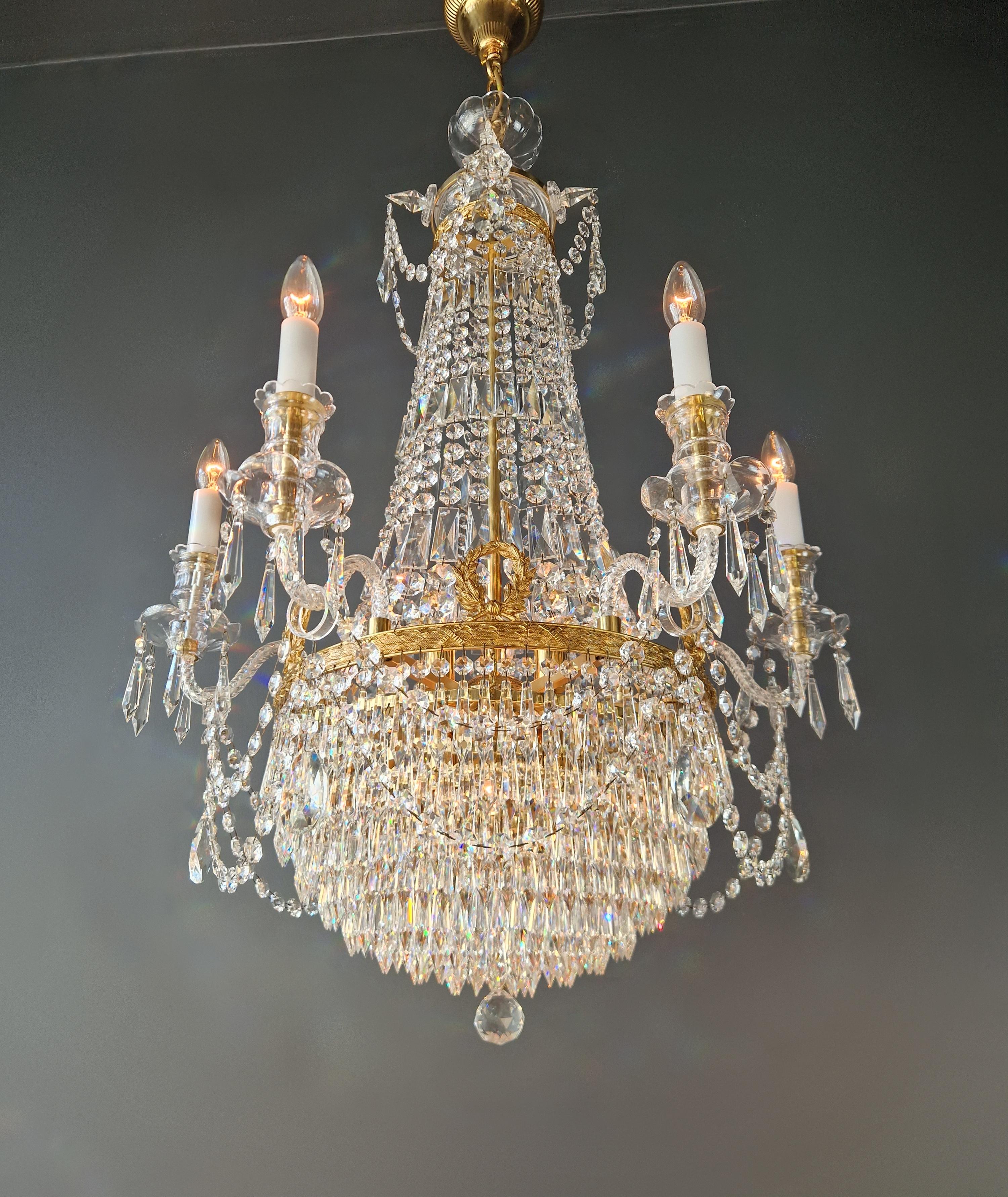 Montgolfièr Empire Kronleuchter Kristall Klassisch traditionell Messing Glas NEU im Zustand „Neu“ im Angebot in Berlin, DE