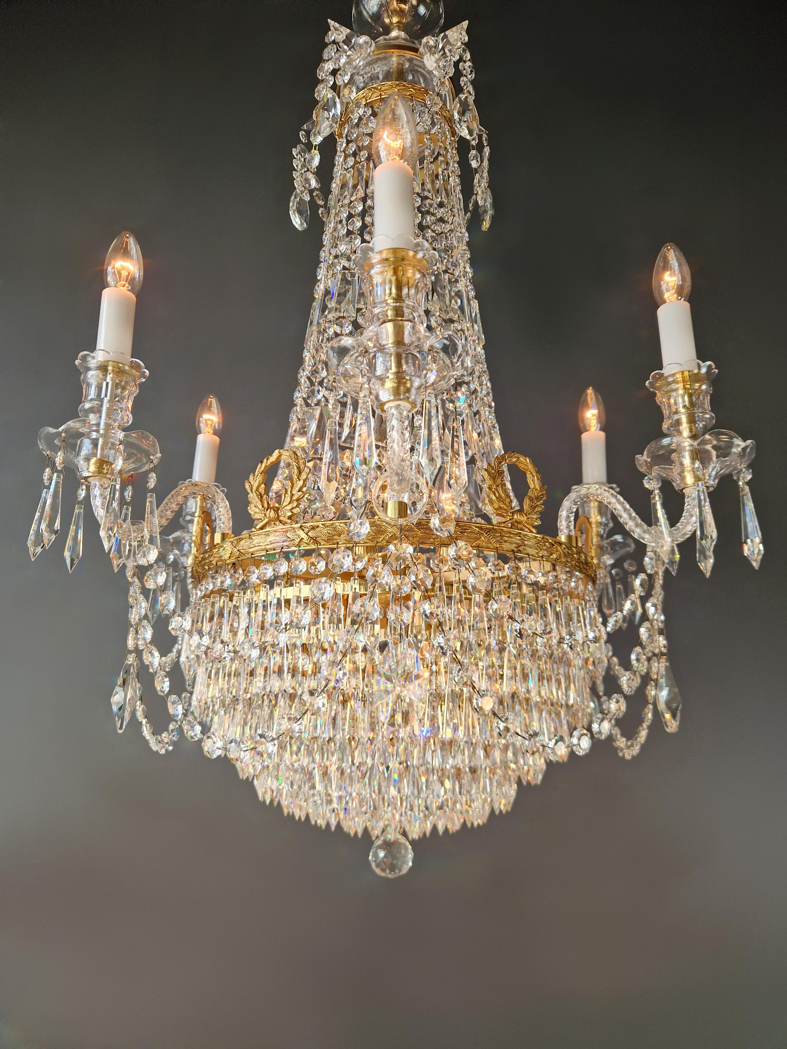 Montgolfièr Empire Kronleuchter Kristall Klassisch traditionell Messing Glas NEU (21. Jahrhundert und zeitgenössisch) im Angebot