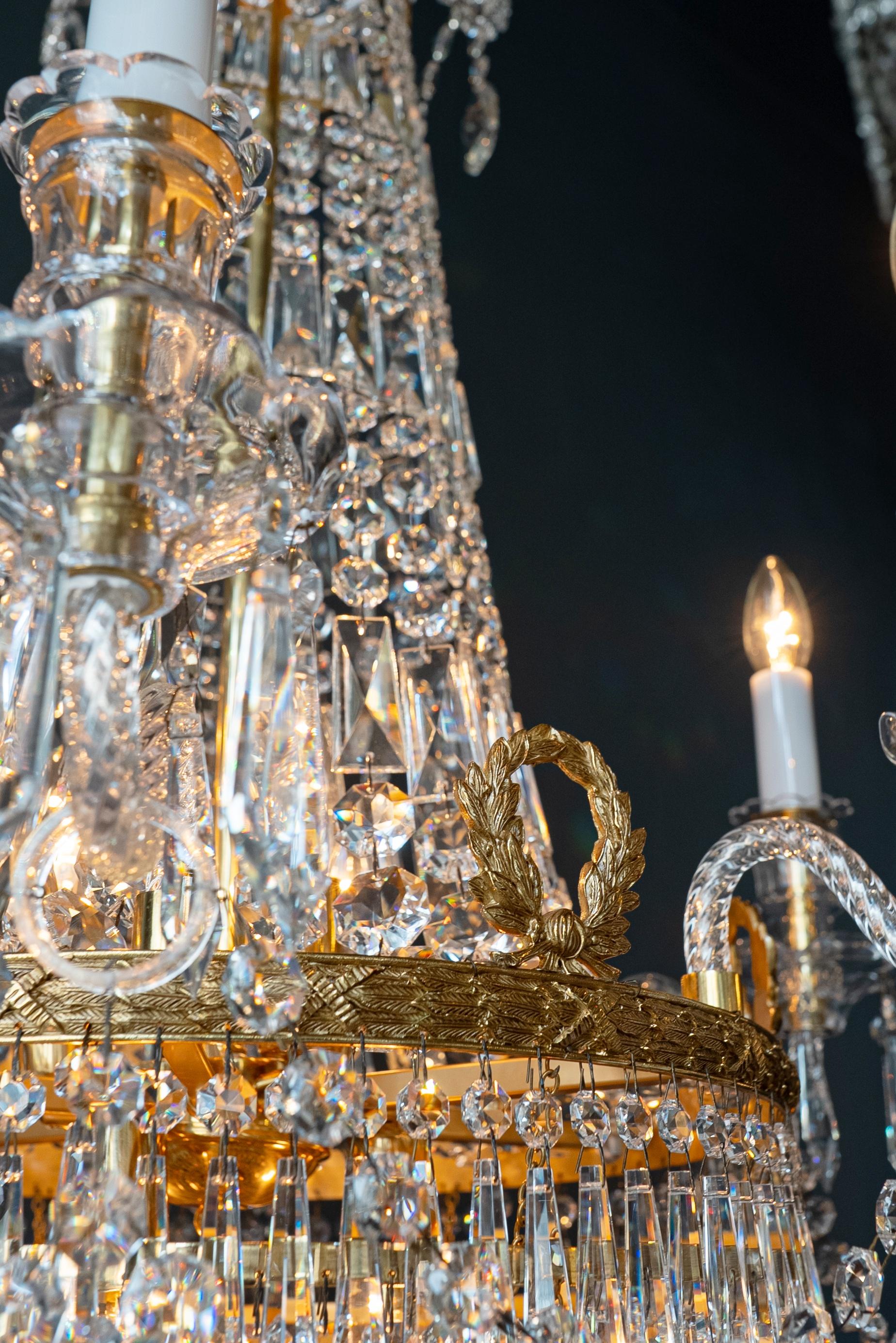 Montgolfièr Empire Chandelier Crystal Classic traditional  Brass Glass NEW For Sale 1