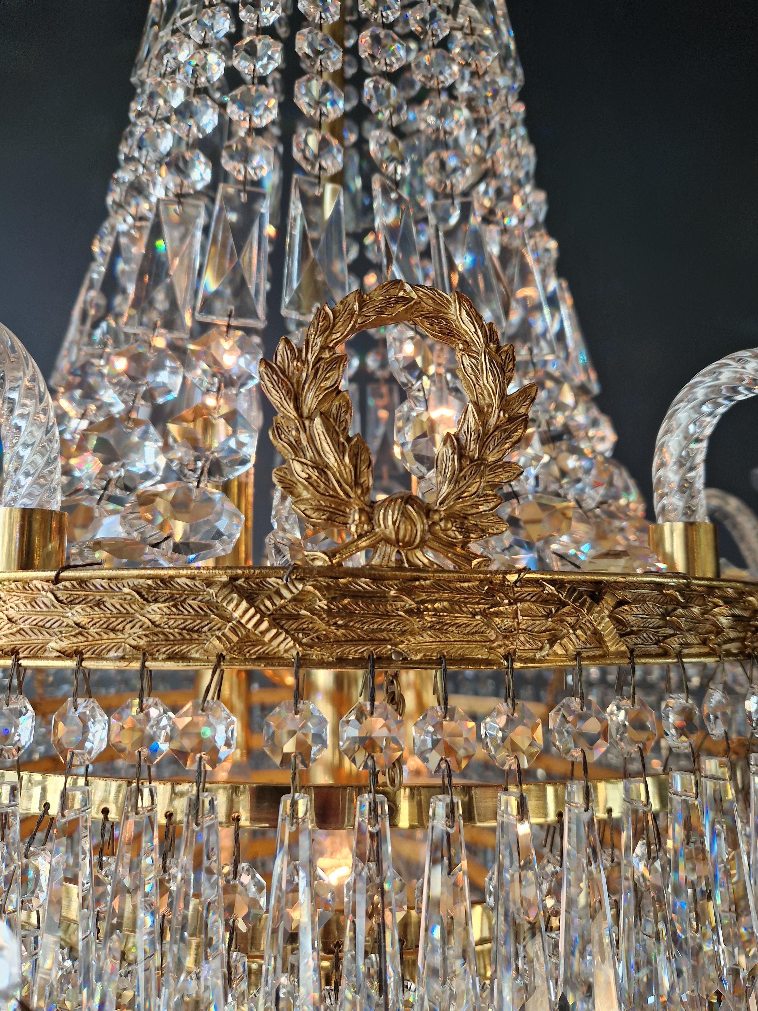Montgolfièr Empire Kronleuchter Kristall Klassisch traditionell Messing Glas NEU im Angebot 3