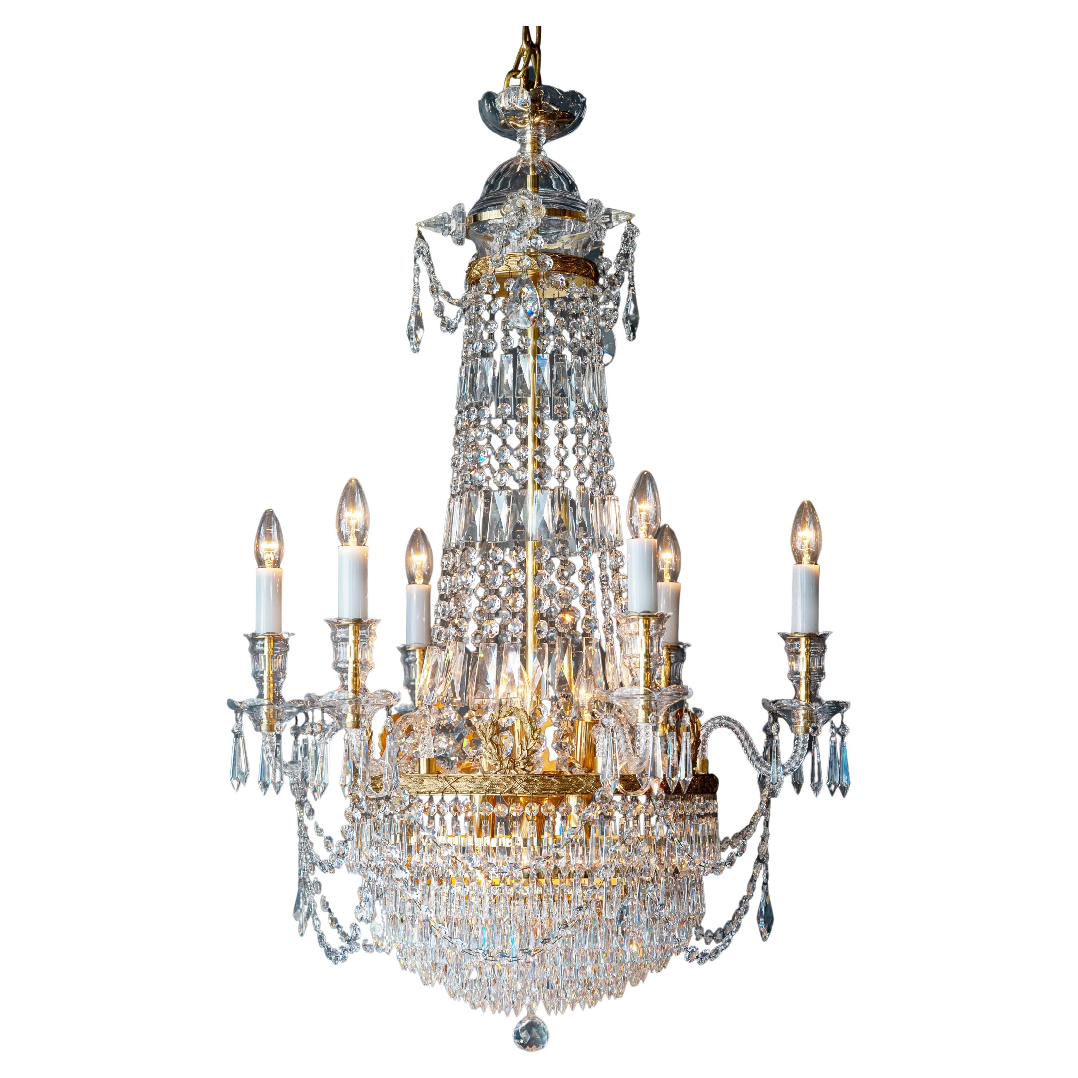 Montgolfièr Empire-Kronleuchter Kristall Classic traditionell  Messing Glas NEU