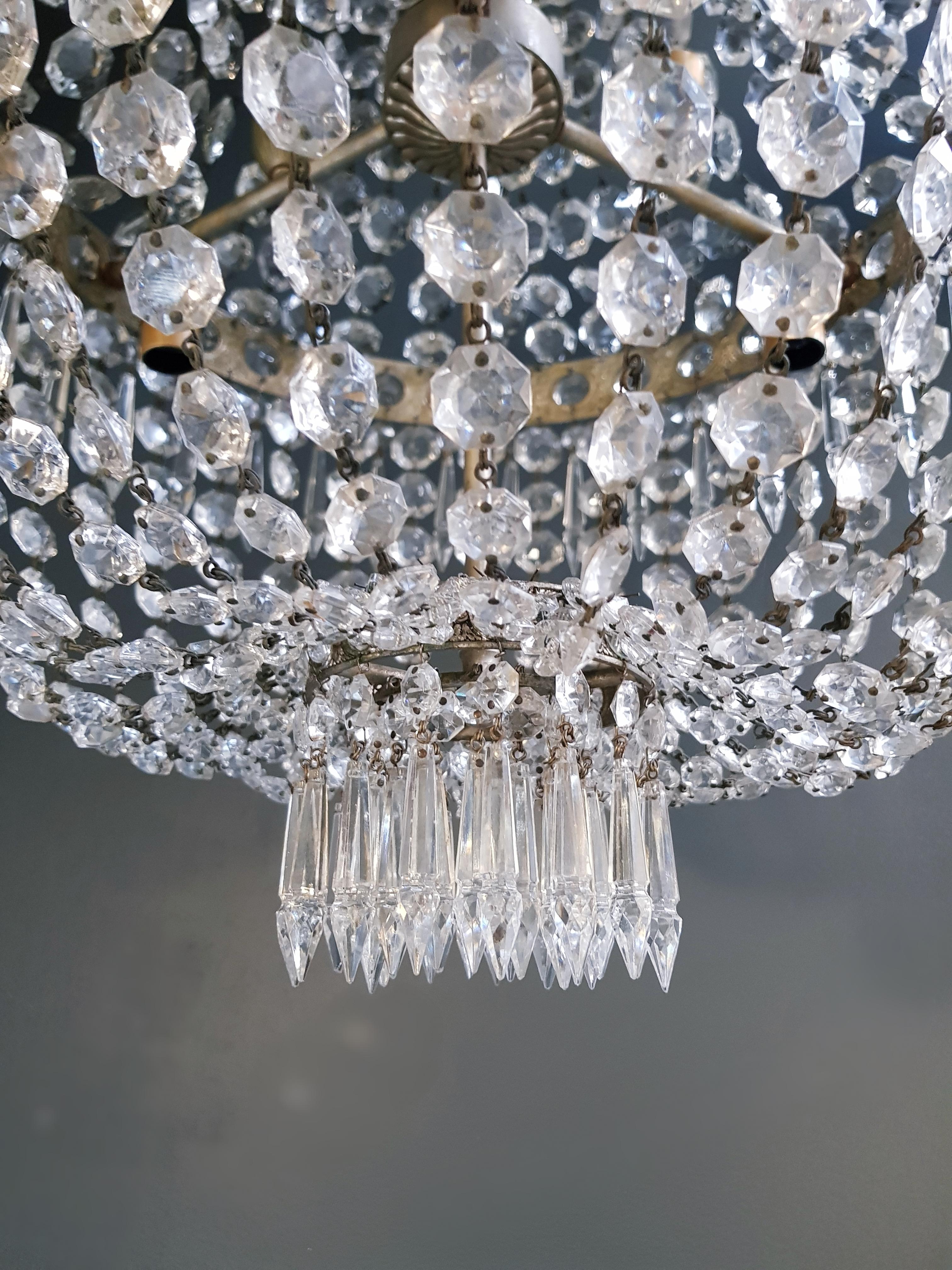European Montgolfièr Empire Sac a Pearl Chandelier Crystal Ceiling Lamp Pendant Lighting