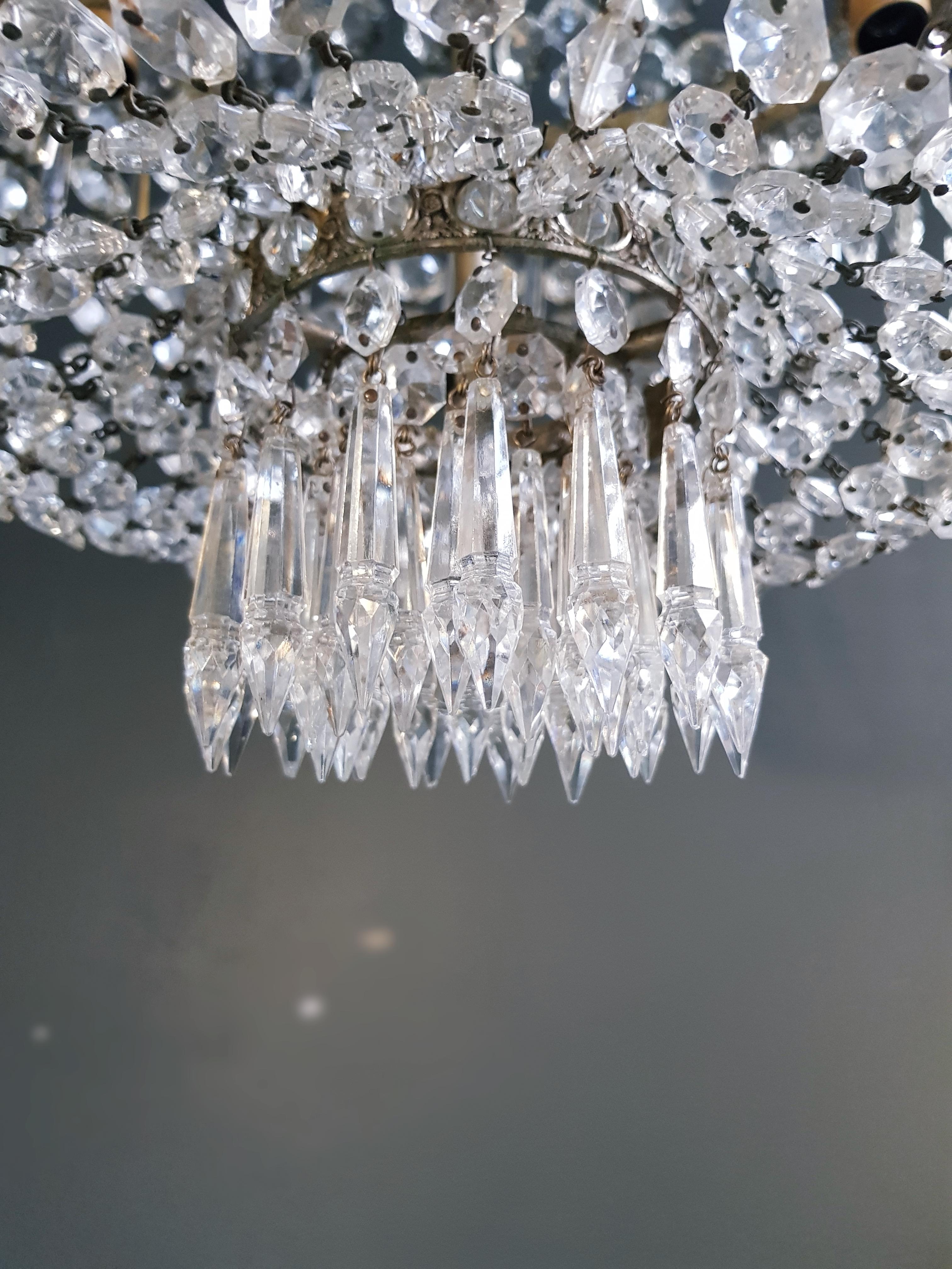 Hand-Knotted Montgolfièr Empire Sac a Pearl Chandelier Crystal Ceiling Lamp Pendant Lighting