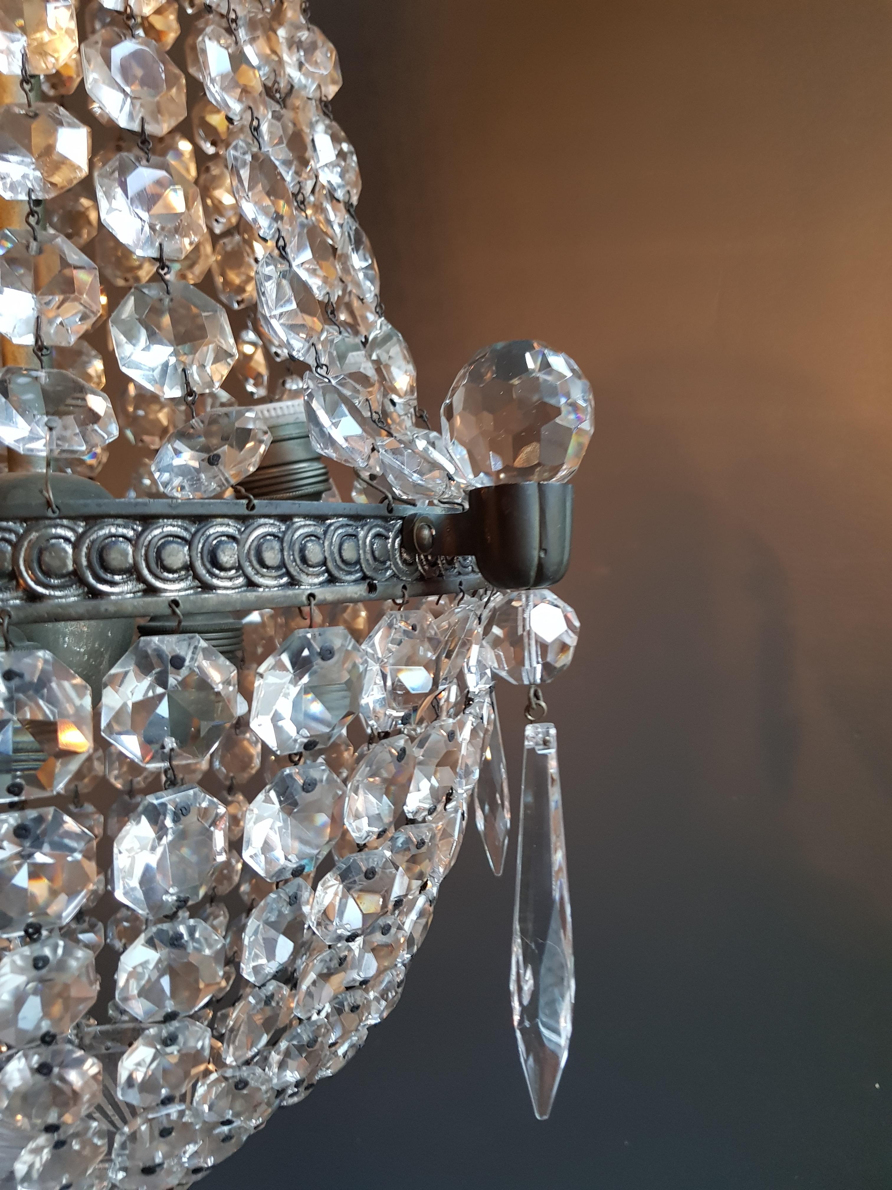 Montgolfièr Empire Sac a Pearl Chandelier Crystal Lustre Ceiling Lamp Basket  In Good Condition In Berlin, DE