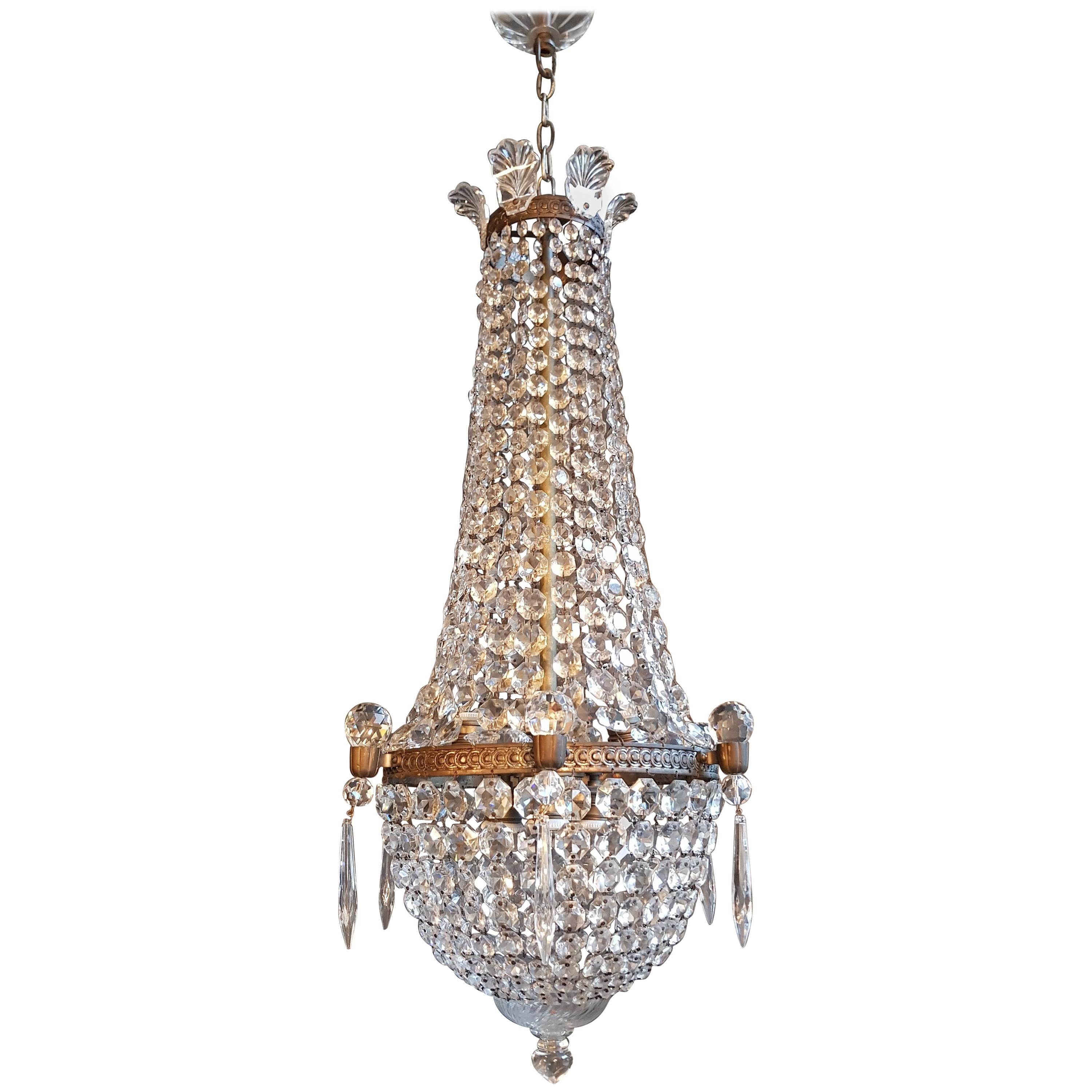 Montgolfièr Empire Sac a Pearl Chandelier Crystal Lustre Ceiling Lamp Basket 