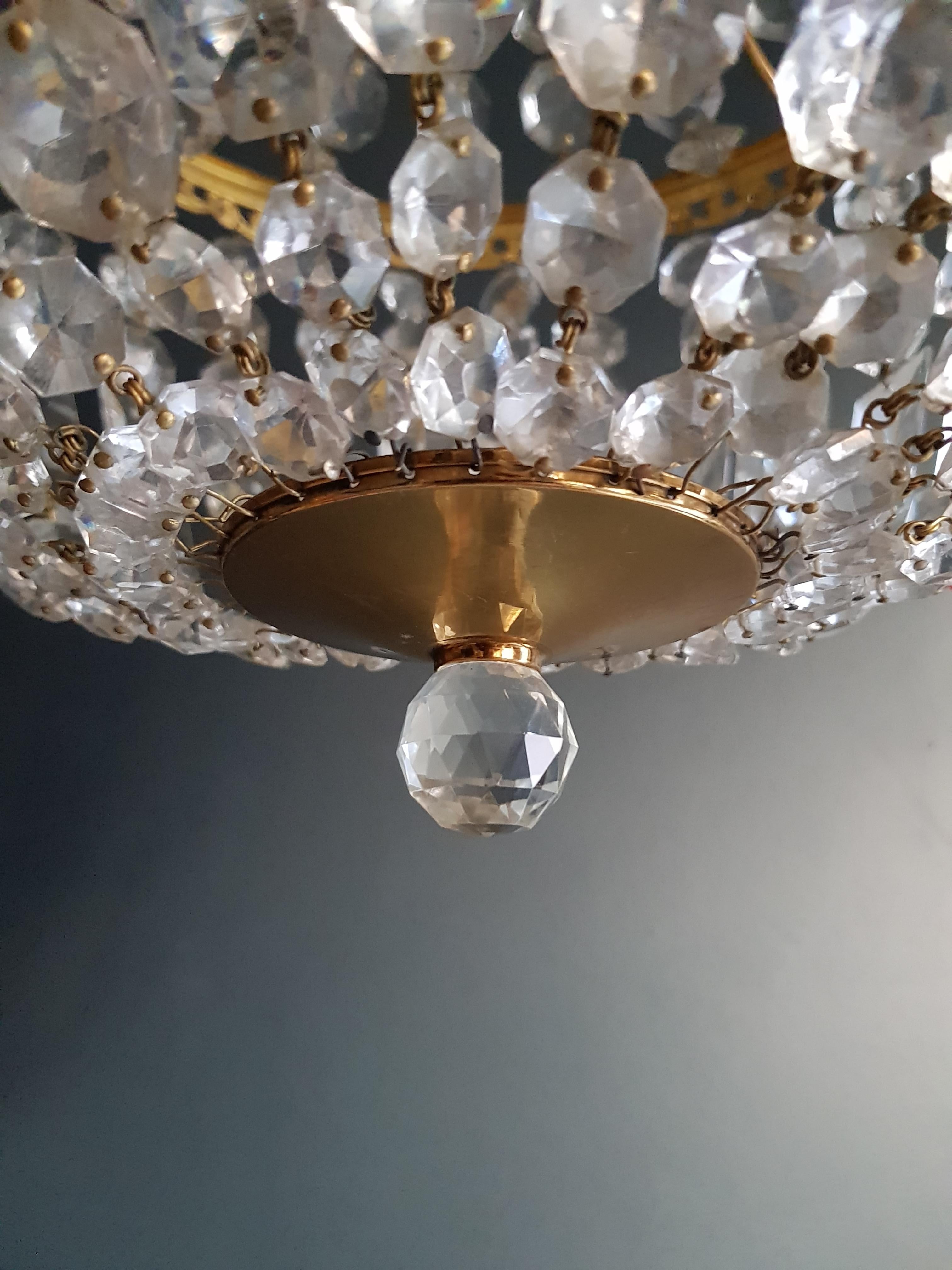 European Montgolfièr Empire Sac a Pearl Chandelier Crystal Lustre Ceiling Lamp Hall