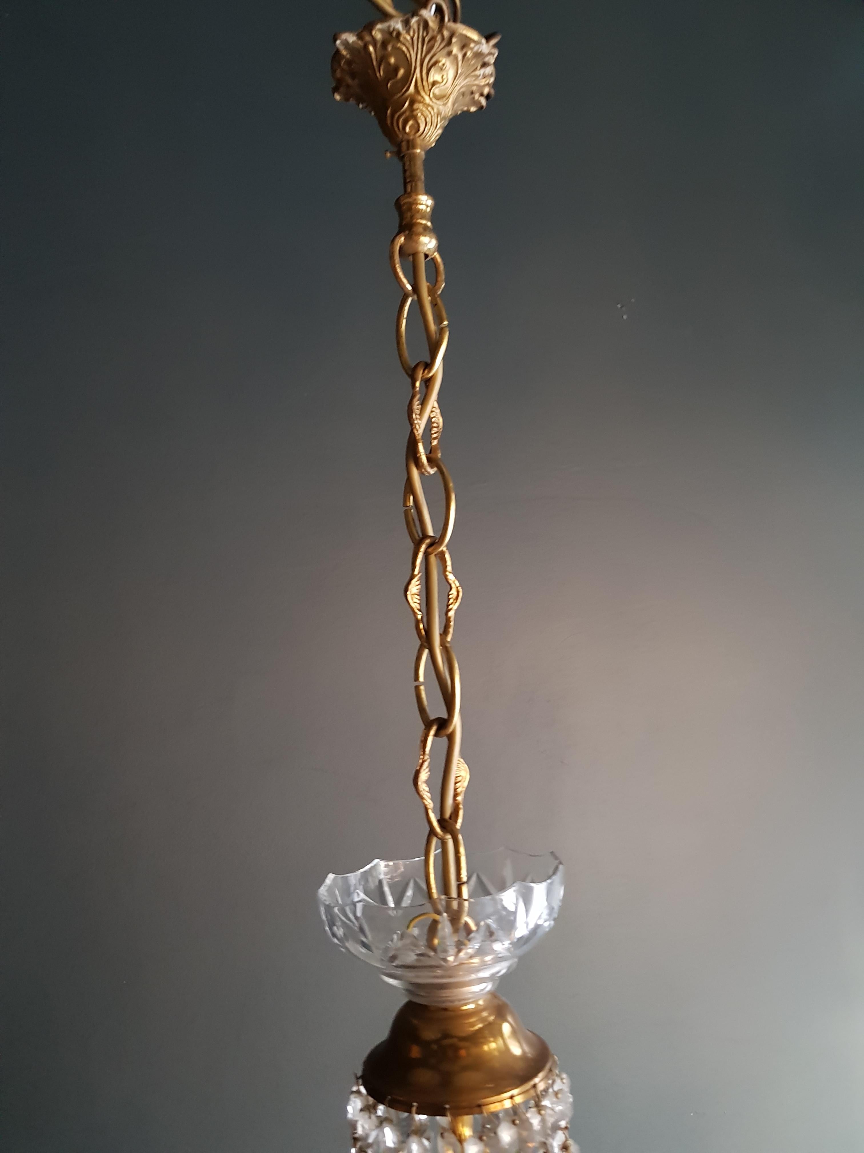 Hand-Knotted Montgolfièr Empire Sac a Pearl Chandelier Crystal Lustre Ceiling Lamp Hall