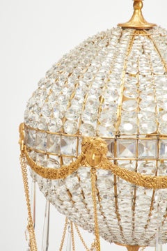 Lampadario Montgolfier in ormolu e cristallo, 1900 ca.