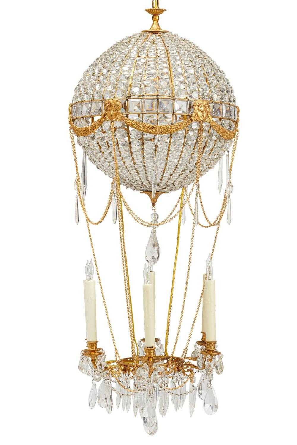 Montgolfier Ormolu and Crystal Chandelier, ca 1900 For Sale 1