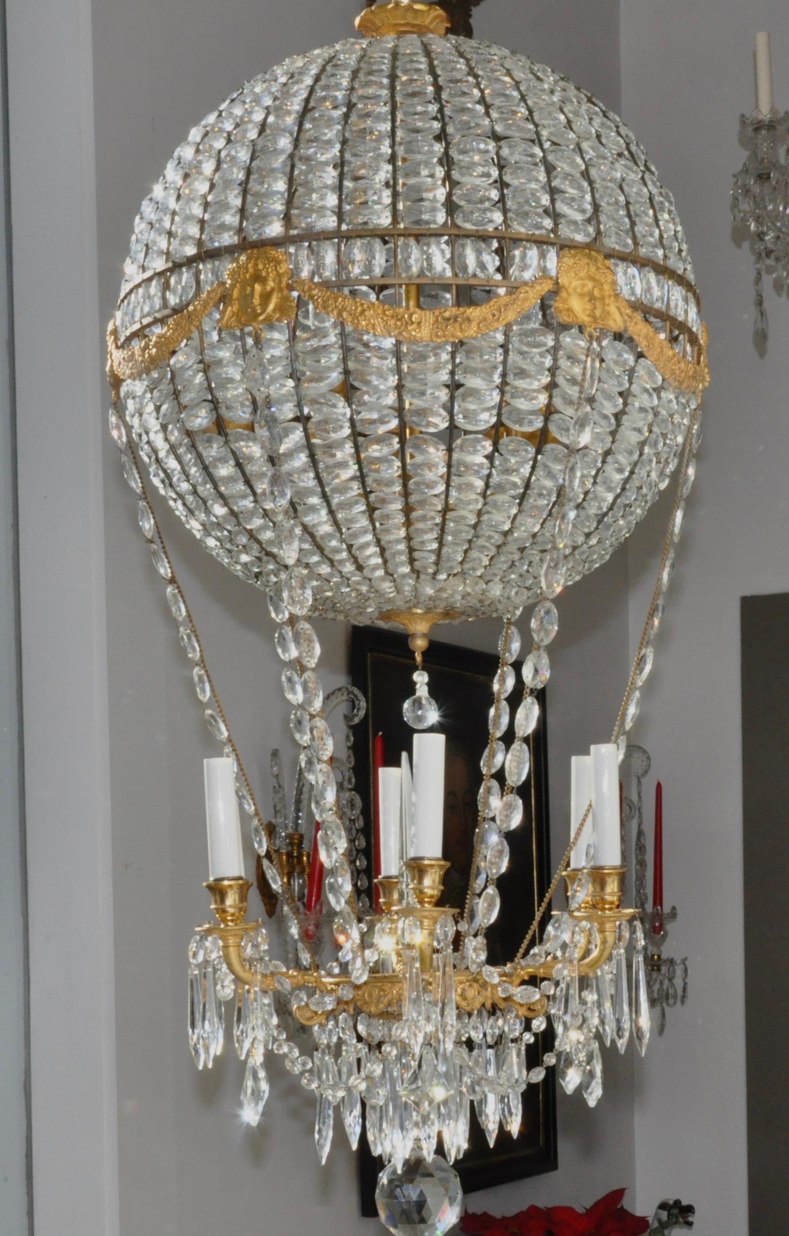 Montgolfier Ormolu und Kristall Heißluftballon-Kronleuchter (Neoklassisch)