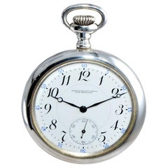 Montre de poche Montgomery Bros, Los Angeles, en argent sterling, circa 1910, état neuf