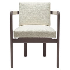 Montgomery Gray Ash Wood With White Upholstery Chair With Armrests