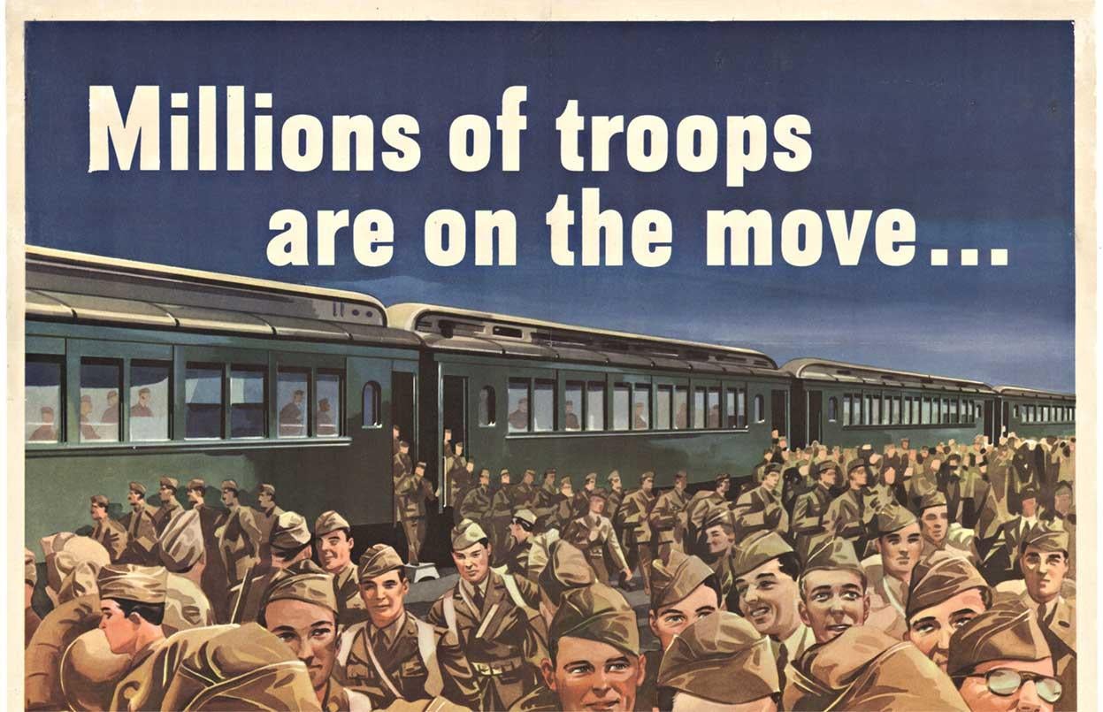 Poster vintage della Seconda Guerra Mondiale originale 