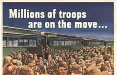 Original 'Is YOUR trip necessary?' vintage WWII poster  World War II