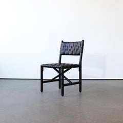 Montgomery Solid Wood and Woven Leather Dining Chair by Crump and Kwash