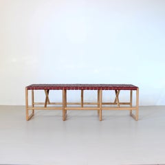 Panca in pelle intrecciata Montgomery 60in