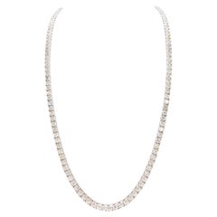 MONTH-LONG BLOWOUT SALE, 10.20 Cts Natural Diamond Necklace 14K White Gold 17''