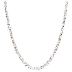 BLOWOUT PRICE-NO OFFERS, 9.60 Cts Natural Diamond Necklace 14K White Gold 16''