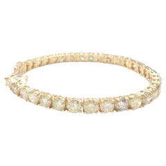 LIQUIDACIÓN DE UN MES, pulsera tipo «tennis» de oro amarillo de 18 quilates con diamantes naturales de 5,10 quilates