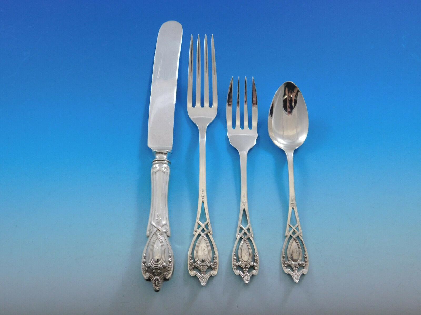 20ième siècle Ensemble de couverts en argent sterling pour 12 personnes 144 pièces du dîner Monticello by Lunt en vente