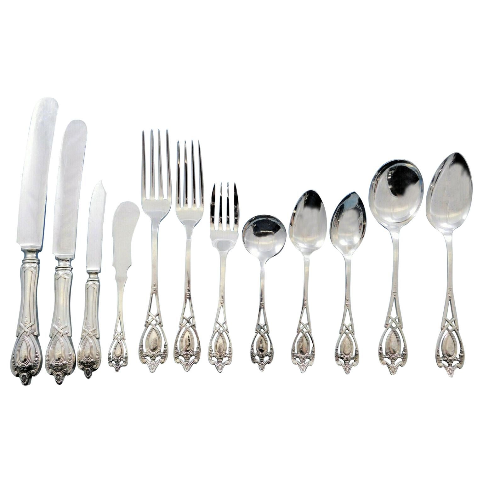Monticello by Lunt Sterling Silver Flatware Set for 12 Service 144 Pieces Dinner