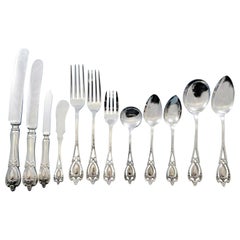 Ensemble de couverts en argent sterling pour 12 personnes 144 pièces du dîner Monticello by Lunt