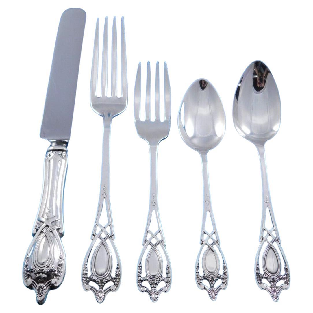 Monticello by Lunt Sterling Silver Flatware Set For 12 Service 60 Pieces For Sale