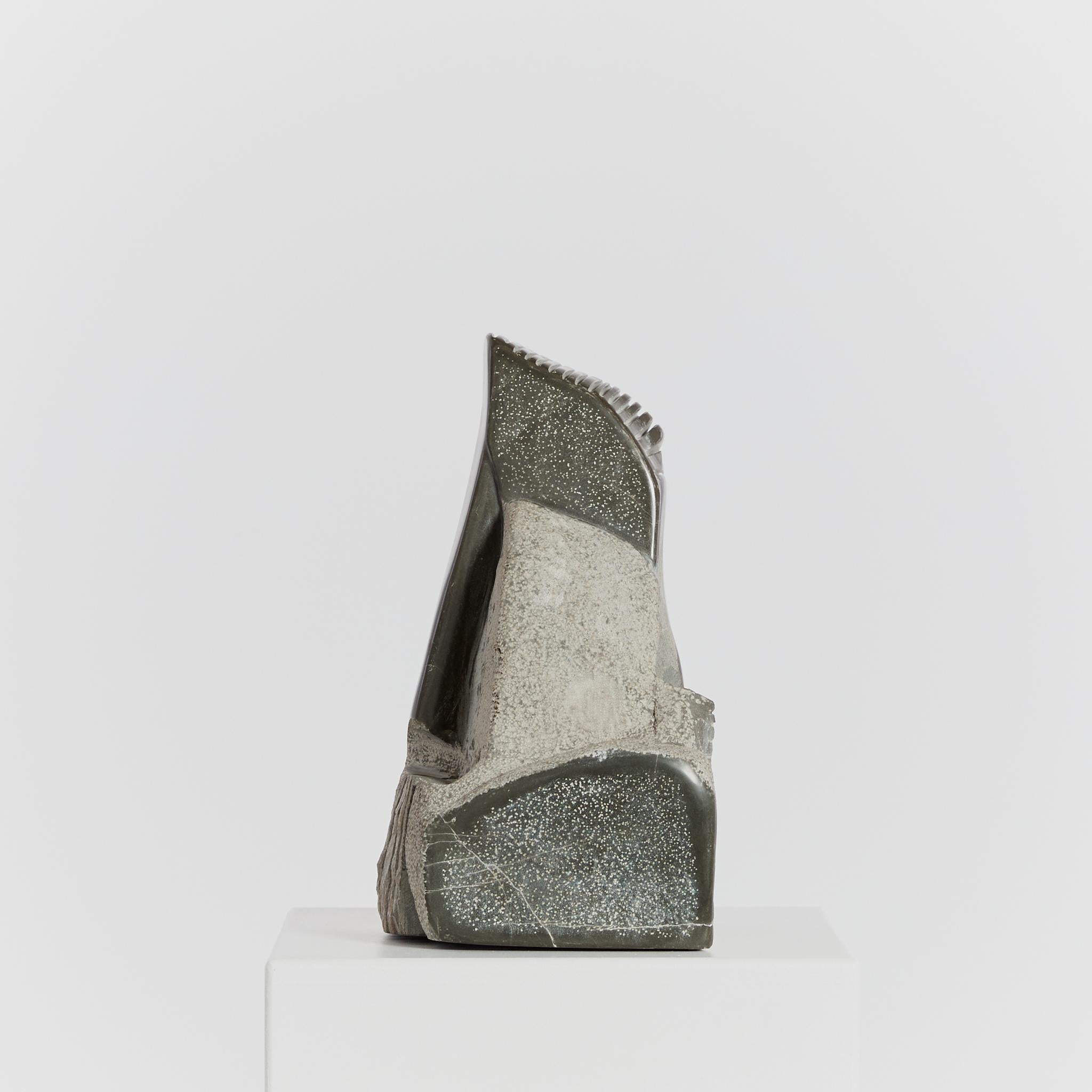 Limestone ‘Monticule’ Abstract Stone Sculpture by Michel Hoppe, Signed For Sale