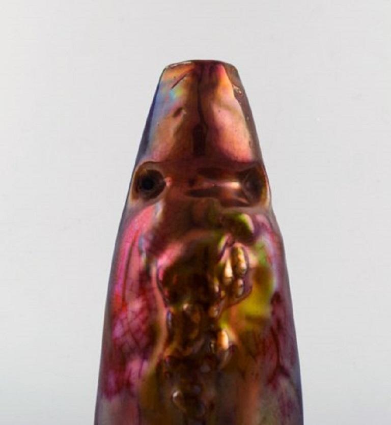 Vaso in ceramica iridescente Montieres Art Nouveau, primi anni del 1900 In condizioni ottime in vendita a København, Copenhagen