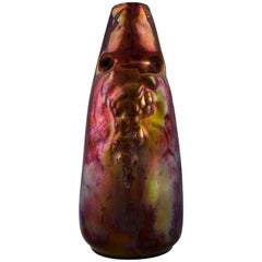 Vase en céramique irisée Montieres Art Nouveau, début des années 1900