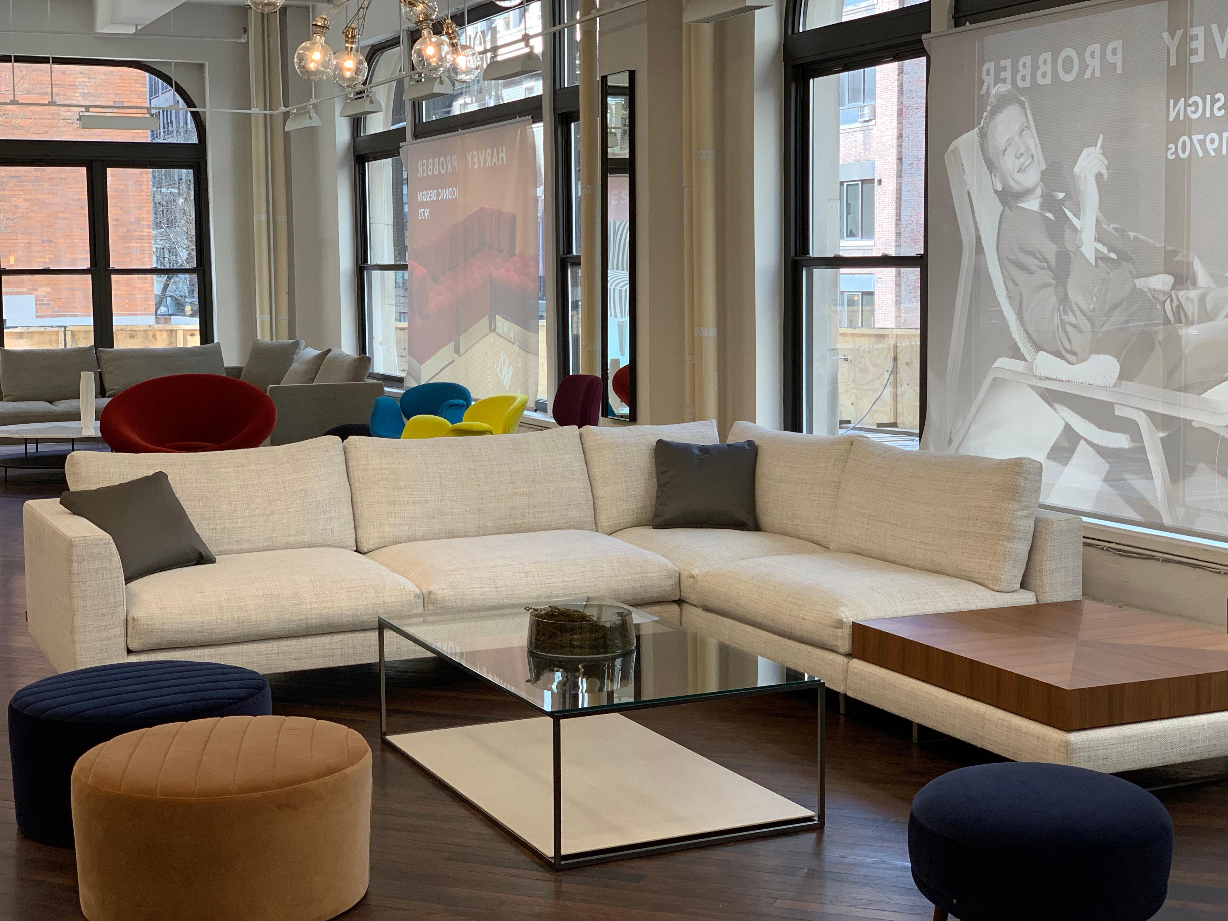 Montis Axel XL Fabric Sectional Sofa with Walnut Table 6
