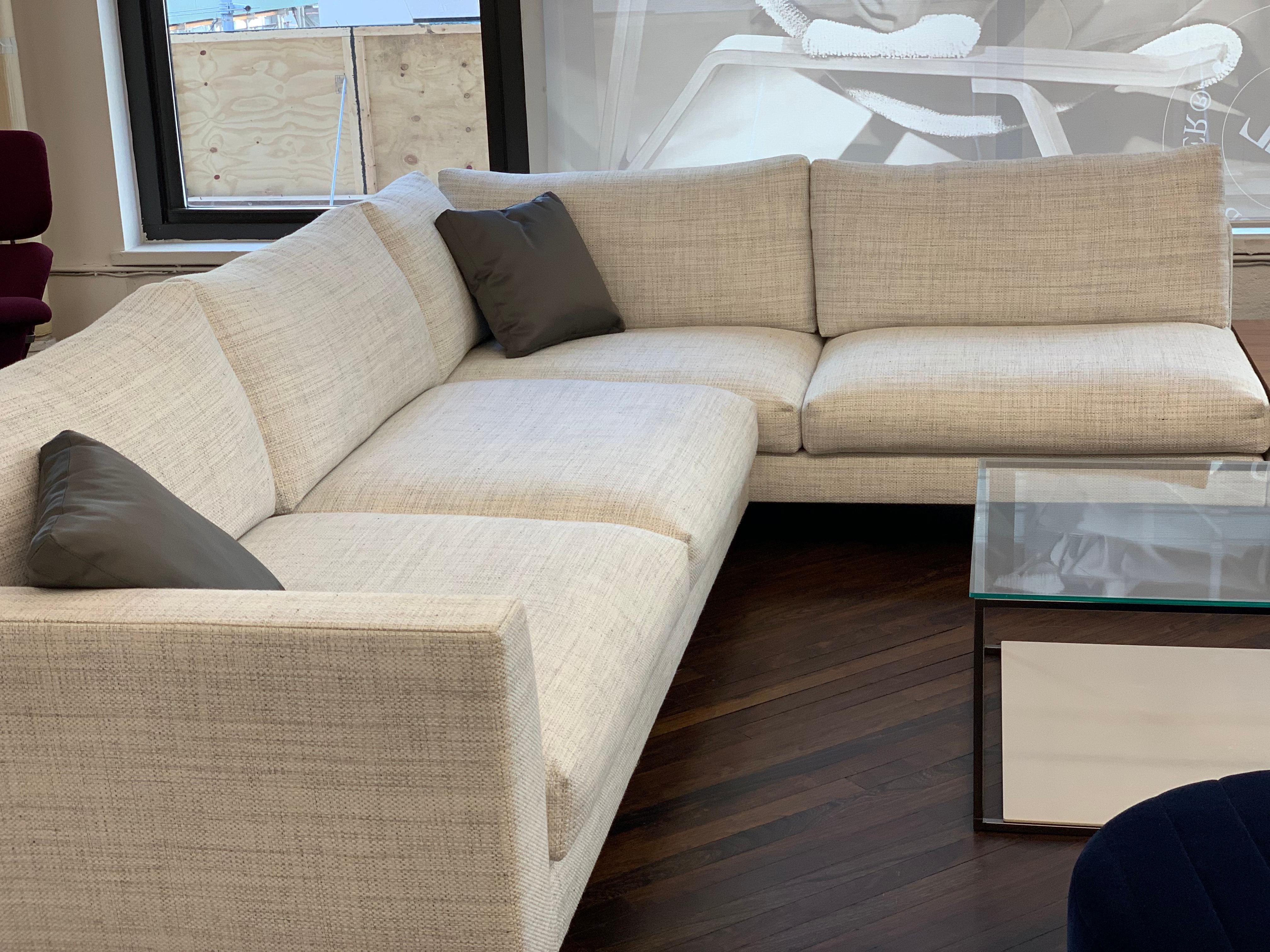 Montis Axel XL Fabric Sectional Sofa with Walnut Table 8