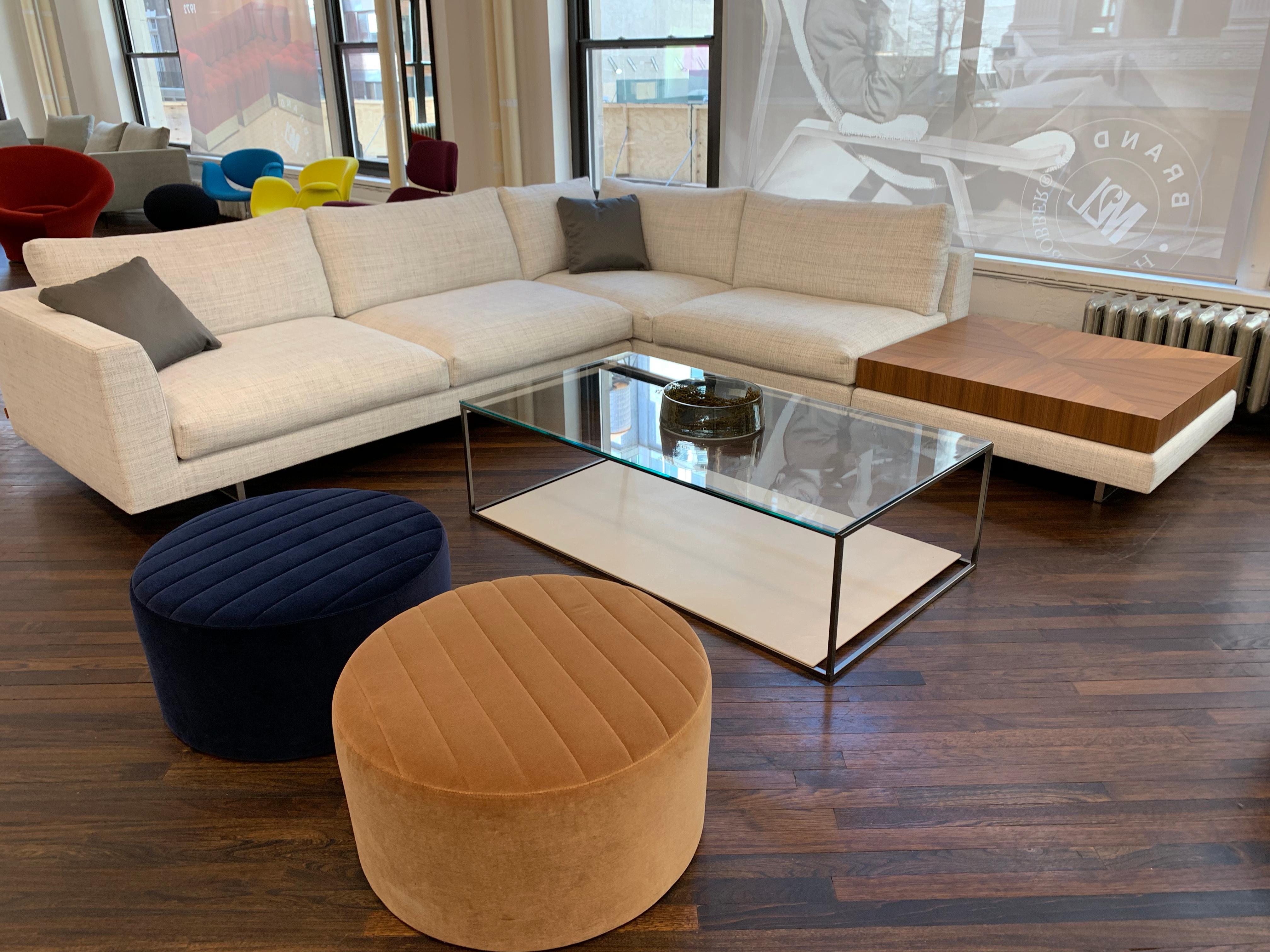 Montis Axel XL Fabric Sectional Sofa with Walnut Table 10