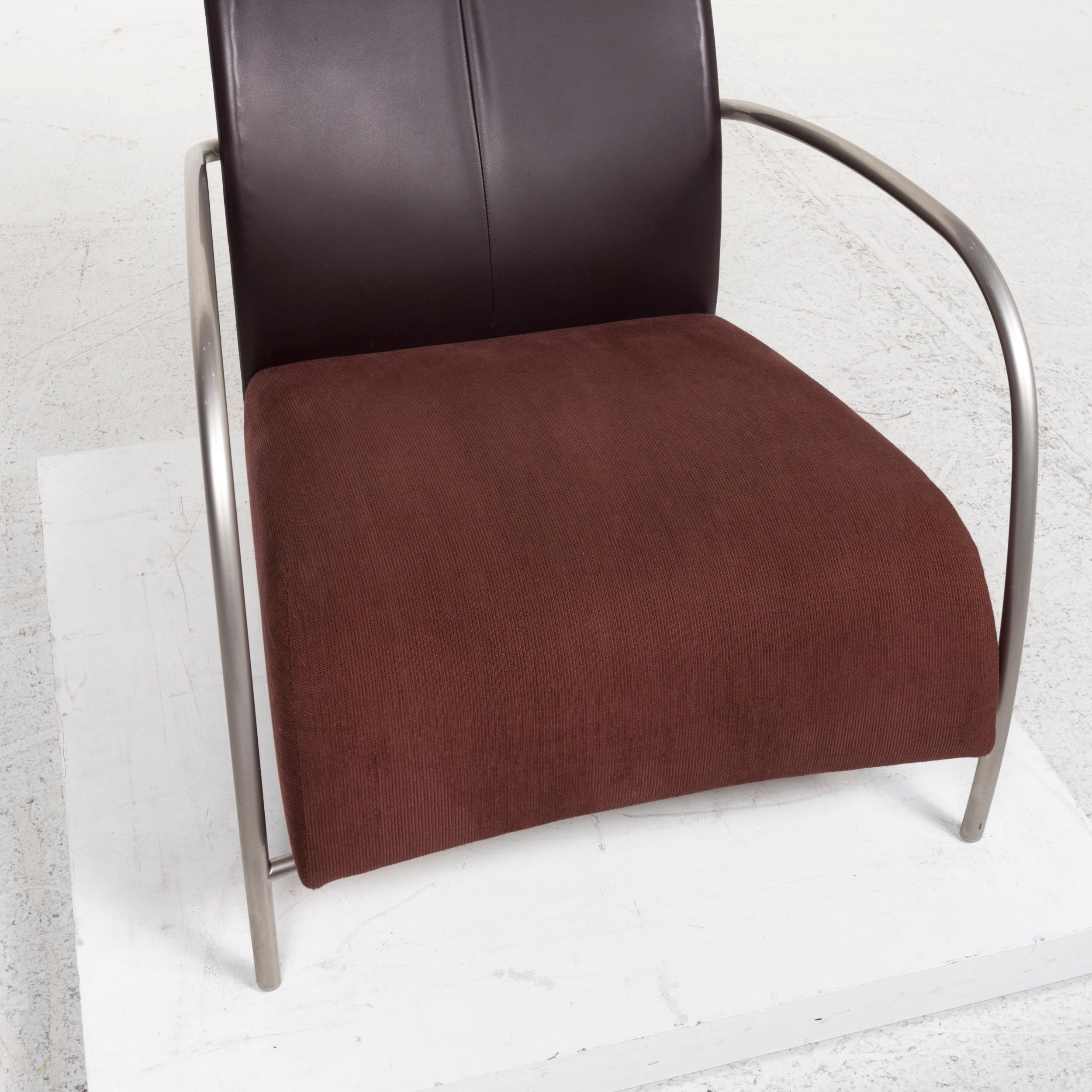 Modern Montis Fabric Leather Armchair Brown Dark Brown For Sale