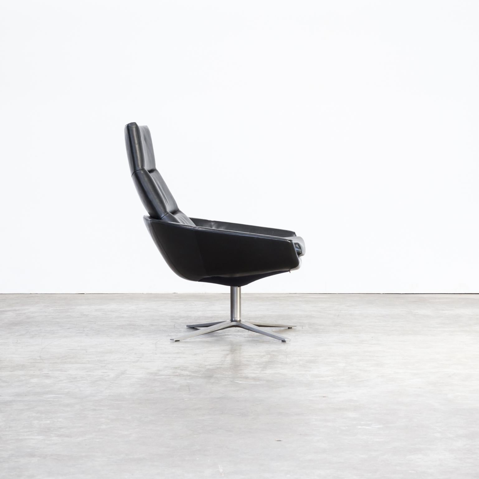 Dutch Montis ‘Hugo’ Lounge Relax Fauteuil Black Leatherette For Sale