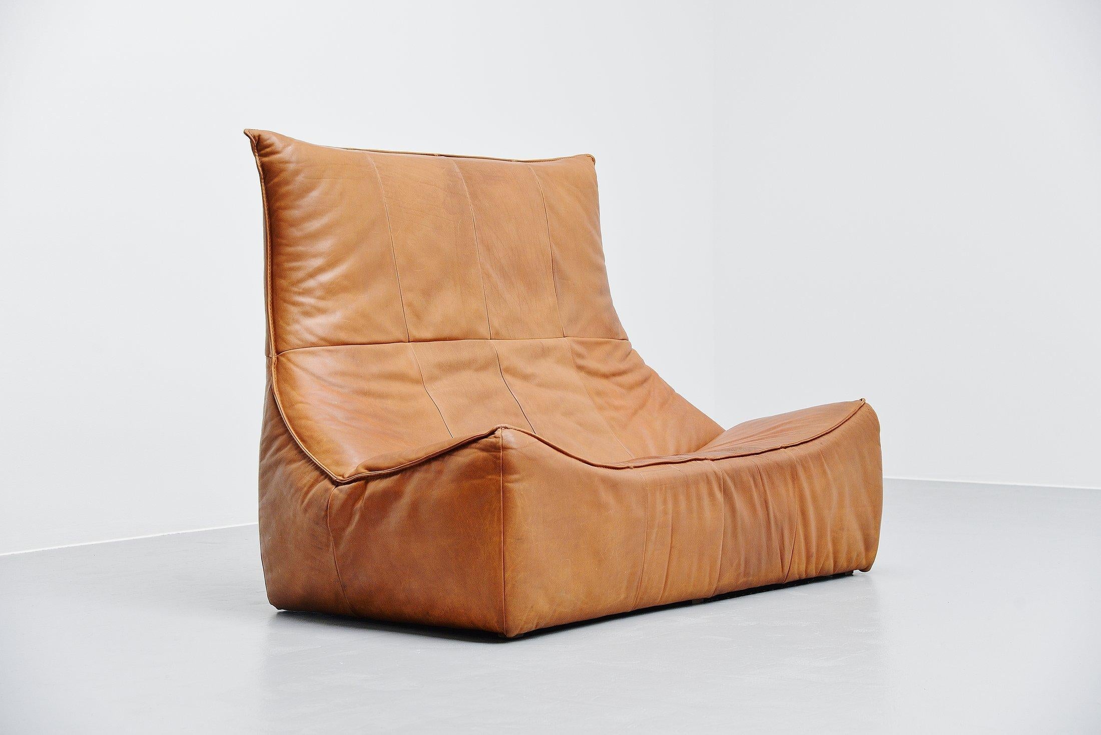 Leather Montis Rock Sofa by Gerard van den Berg Holland, 1970