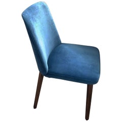 Montis Set of Four Blue Velvet Back Me Up Side Chairs