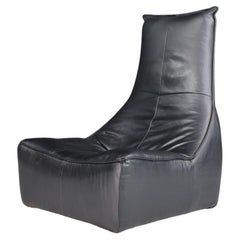 Montis “The Rock” Lounge Chair in Black Leather by Gerard van den Berg, 1970s