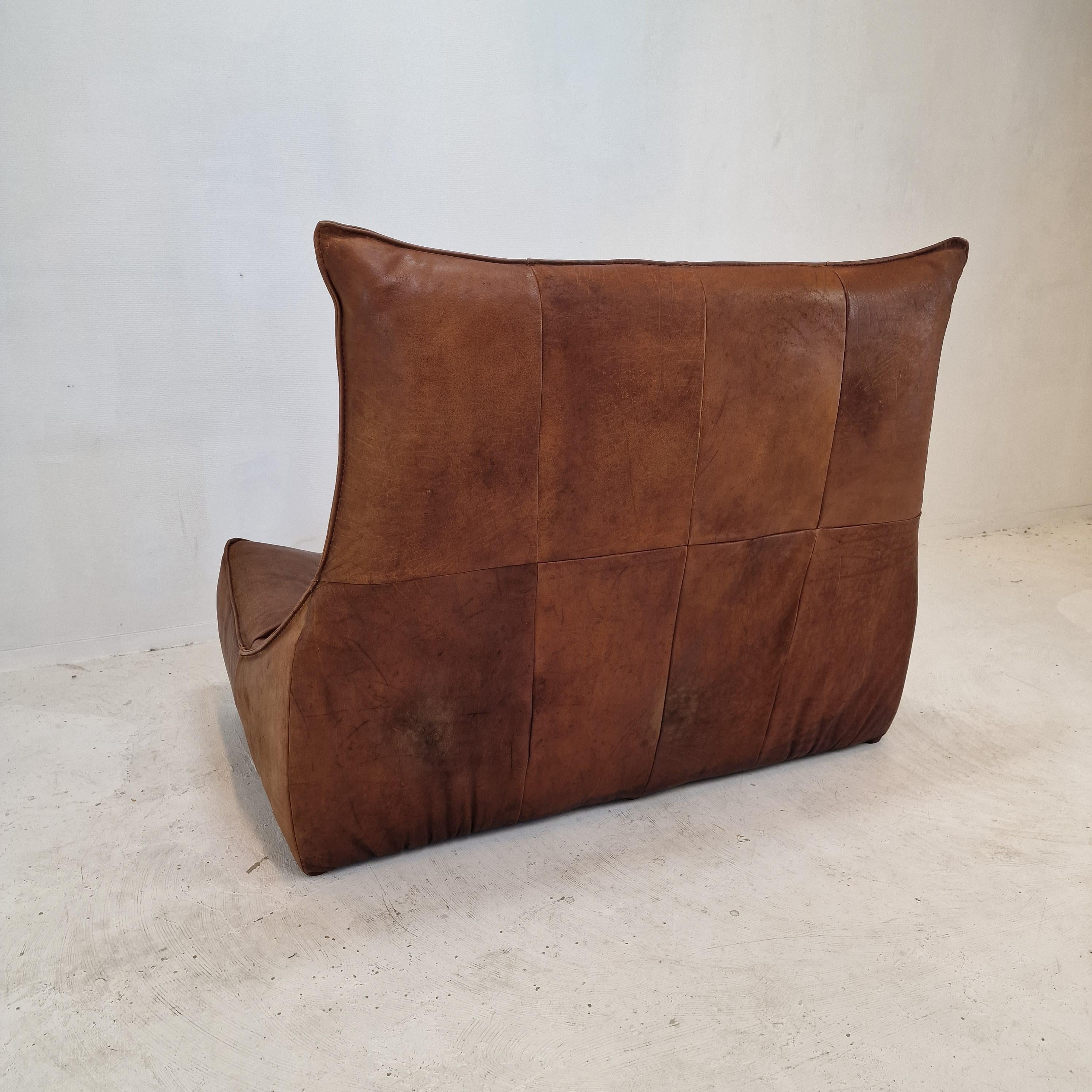 Montis “The Rock” Sofa In Brown Leather By Gerard Van Den Berg, 1970s For Sale 5