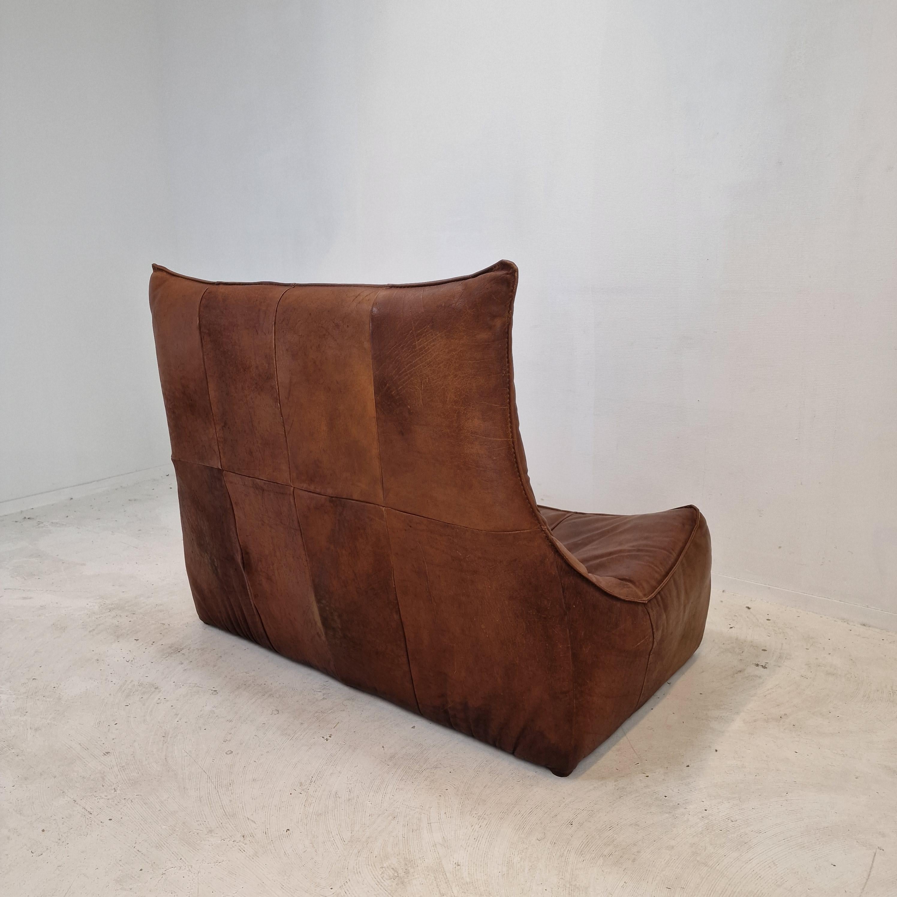 Montis “The Rock” Sofa In Brown Leather By Gerard Van Den Berg, 1970s For Sale 6