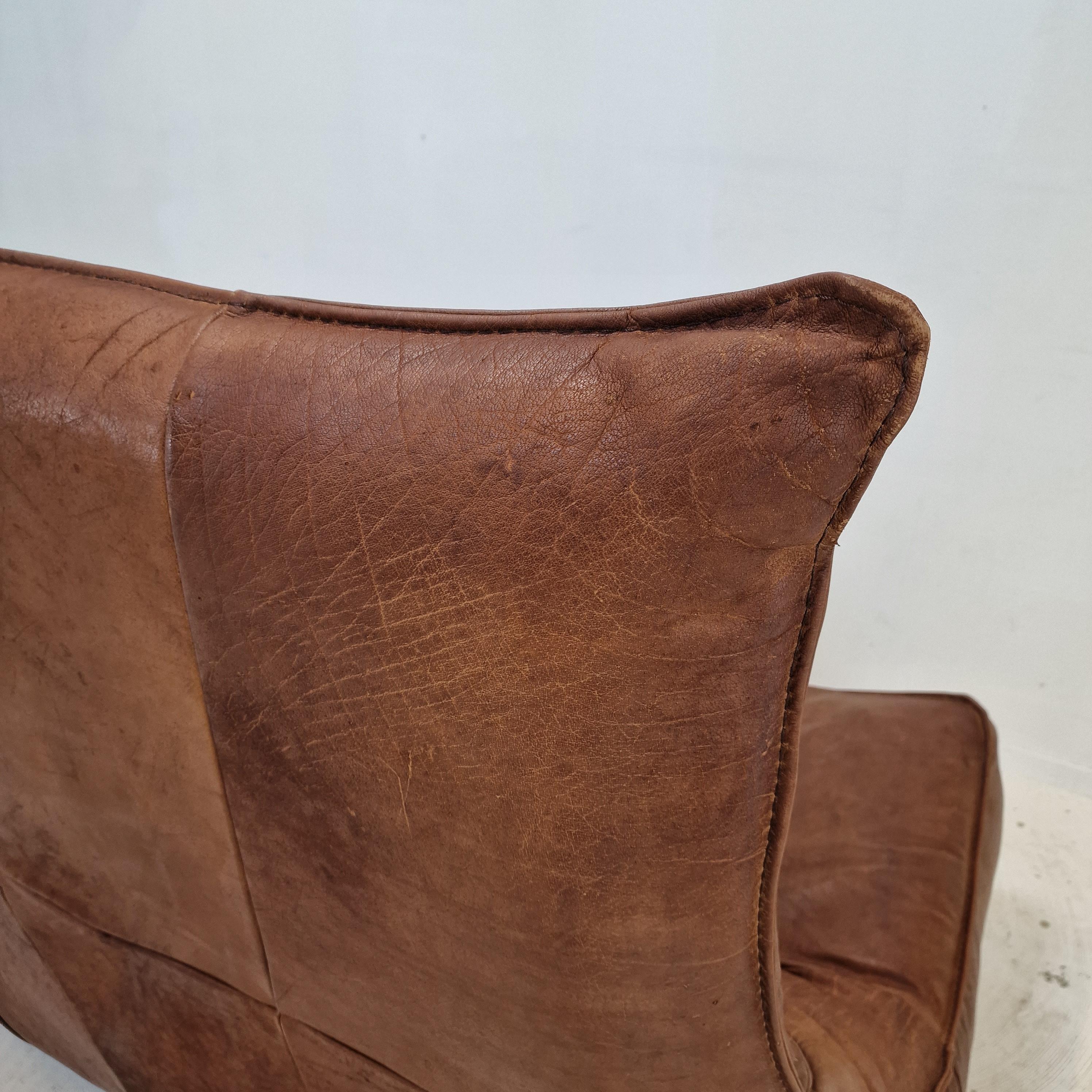 Montis “The Rock” Sofa In Brown Leather By Gerard Van Den Berg, 1970s For Sale 8