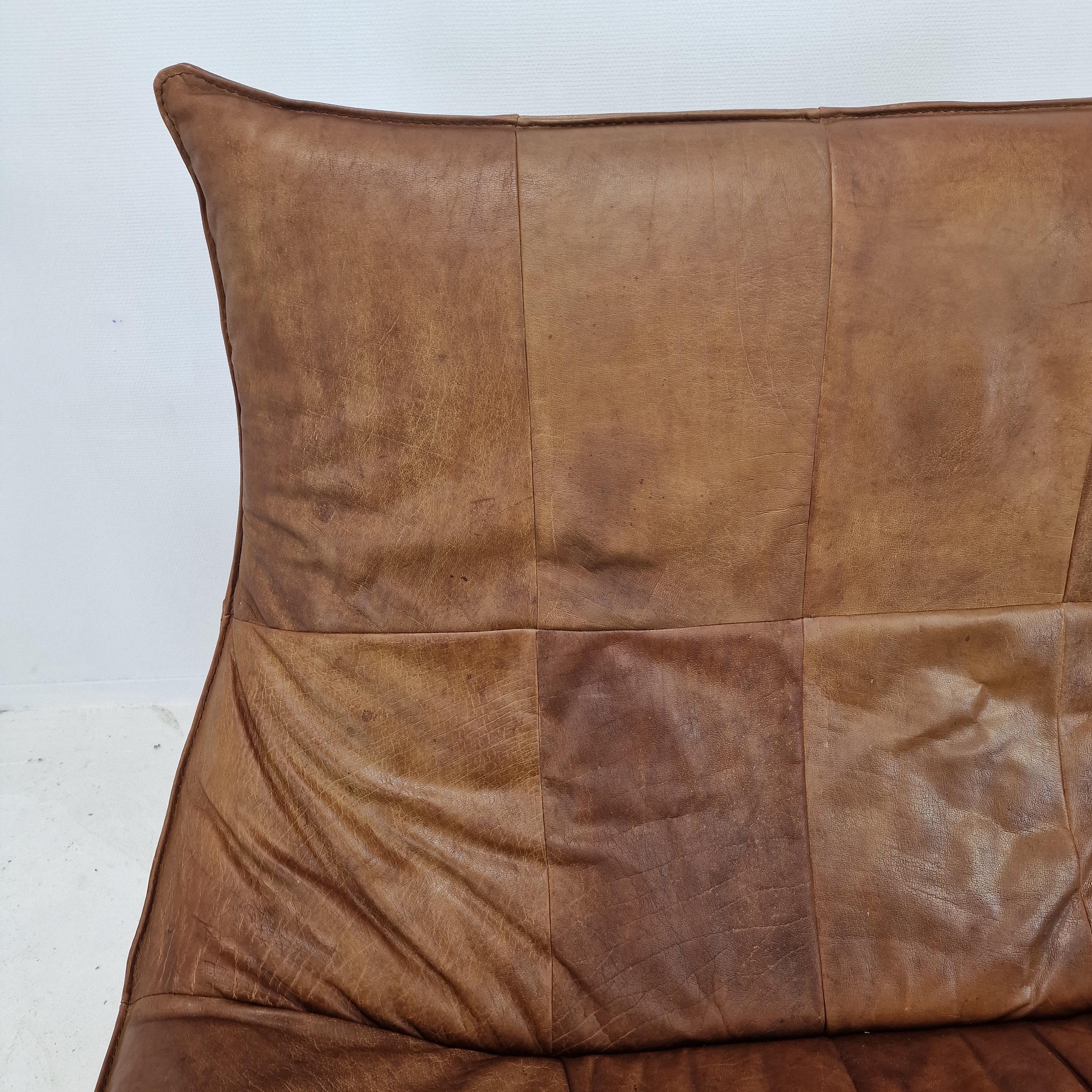 Montis “The Rock” Sofa In Brown Leather By Gerard Van Den Berg, 1970s For Sale 13