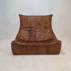 Montis “The Rock” Sofa In Brown Leather By Gerard Van Den Berg, 1970s
