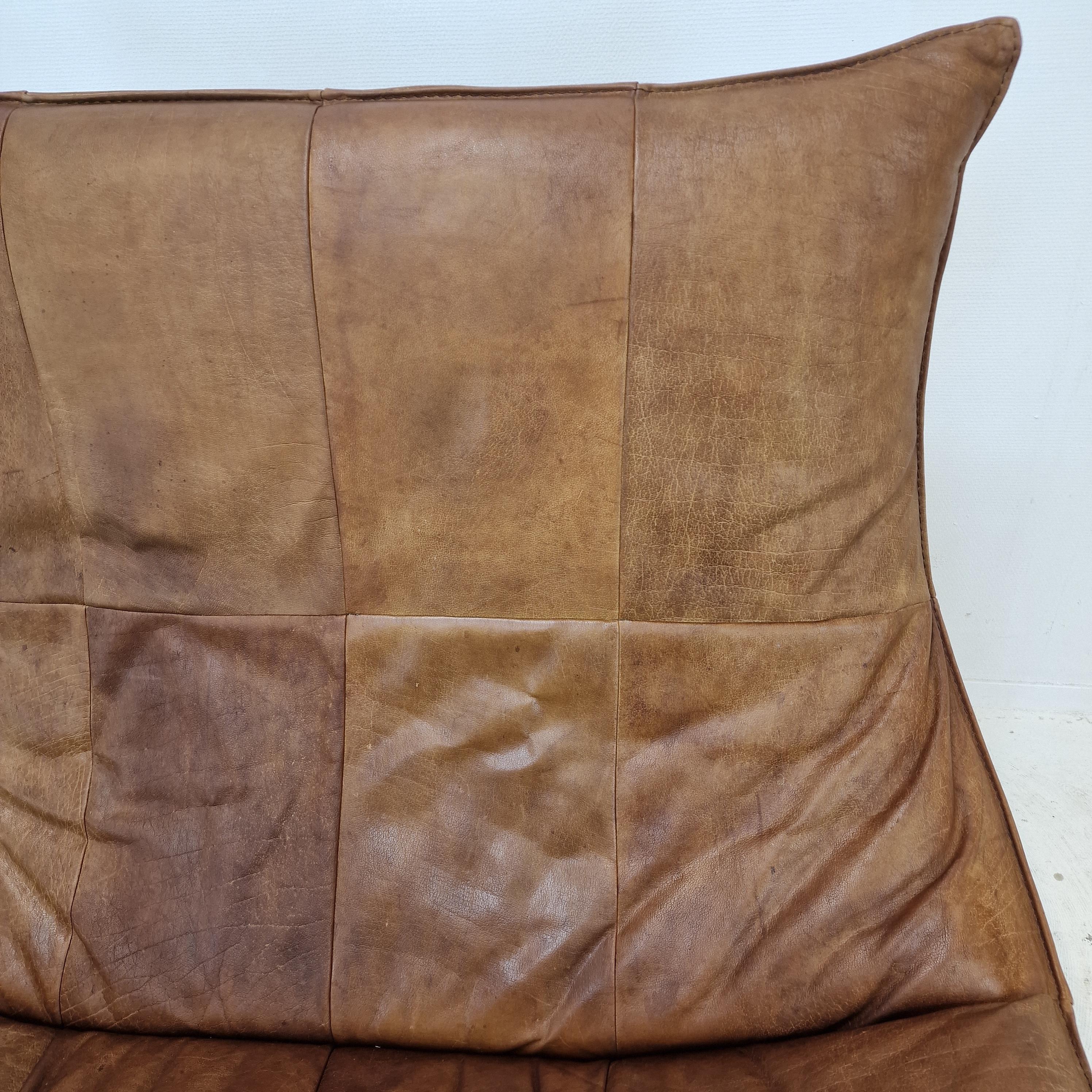 Montis “The Rock” Sofa In Brown Leather By Gerard Van Den Berg, 1970s For Sale 14