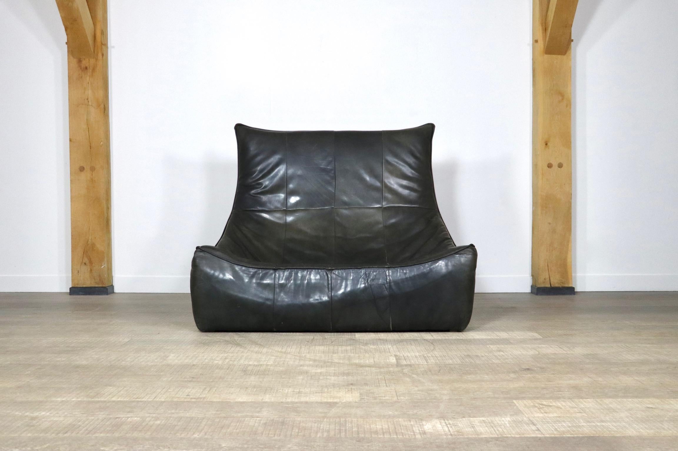 Montis “The Rock” Sofa In Green Leather By Gerard Van Den Berg, 1970s 7